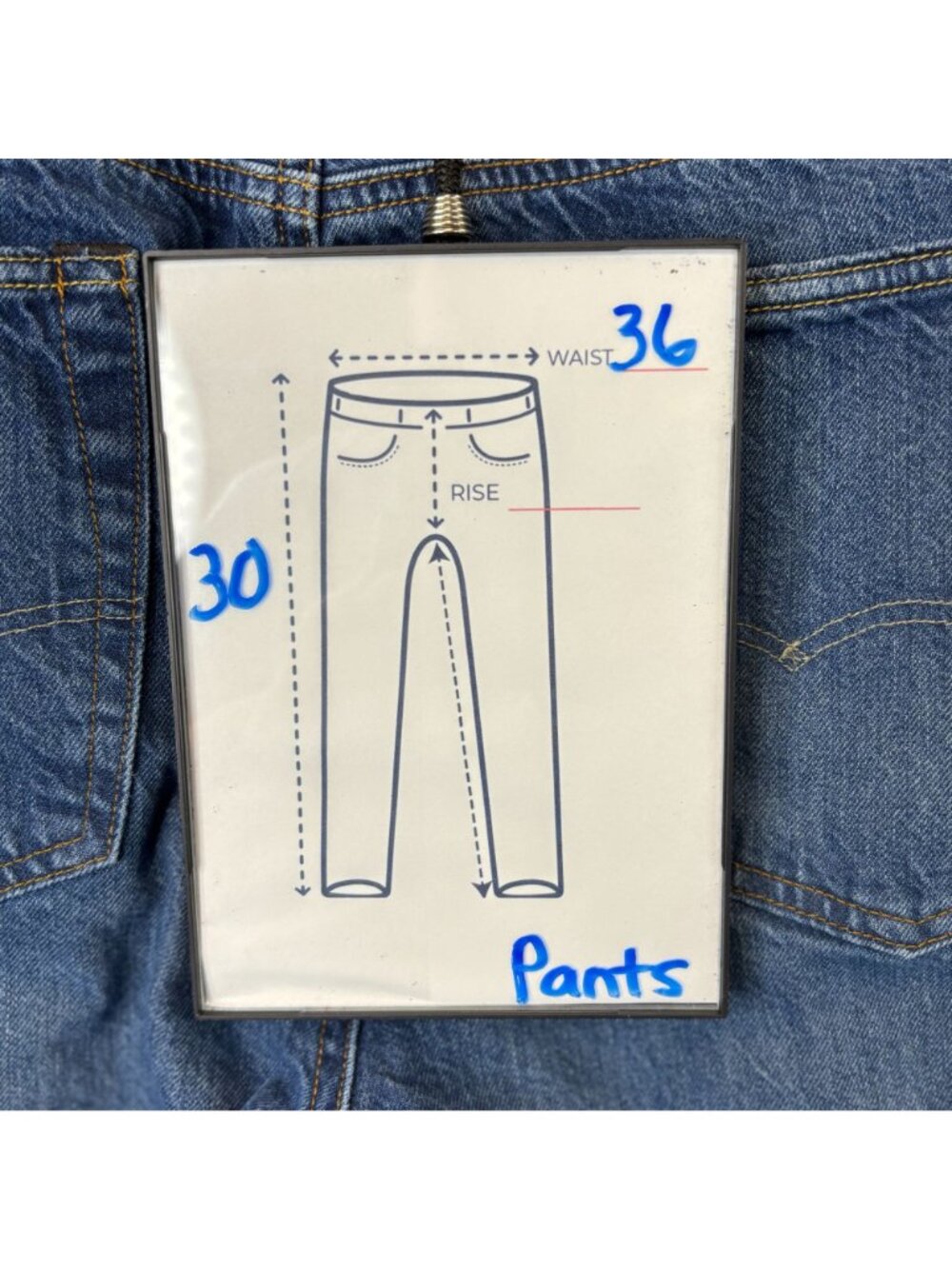 American Eagle Mens 36 x 30 Jeans Straight Fit Organic Cotton Blue Denim - Picture 6 of 6
